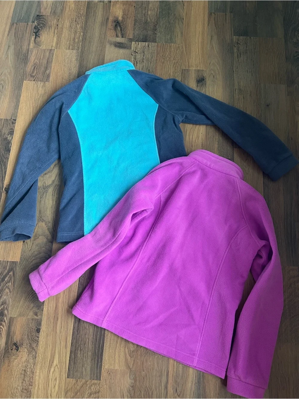 Columbia Teal & Bright Pink YL Fleece Jackets Duo